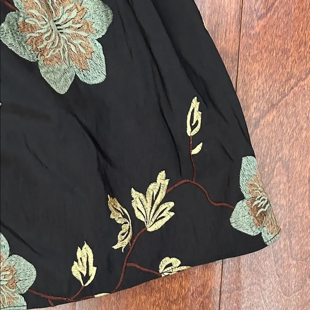 Dimples Girl’s Black Velvet Dress with Elegant Embroidered Design, Size 4